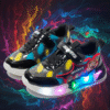 Black with Multi Colors Lightning Joggers – LED Light Shoes