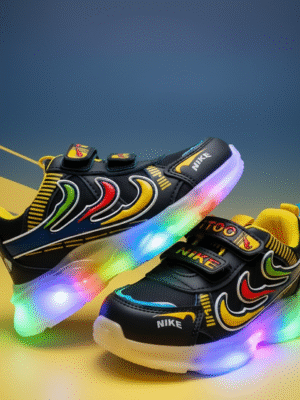 Kids LED Sneakers– Rainbow Lights | Blue & Yellow