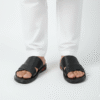 Black Cross-Strap Men’s Sandals – Daily Wear Comfort Slides