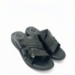 Luxury Brown Leather Slippers with Cushioned Footbed