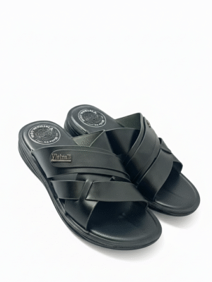 Luxury Brown Leather Slippers with Cushioned Footbed