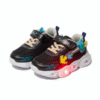 Kids LED Light-Up Sport Shoes – Black with Multi-Color Arrows