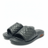 Premium Black Woven Leather Slide Sandals for Men