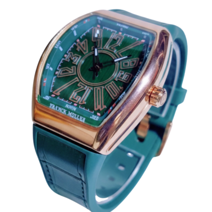 Luxury Rose Gold Square Emerald Green Men's Watch
