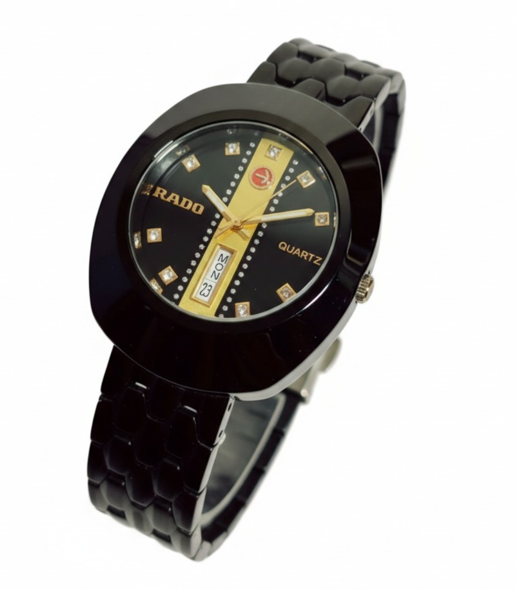 Premium Jet Black Executive Watch – Sleek Ceramic-Style Minimalist Design