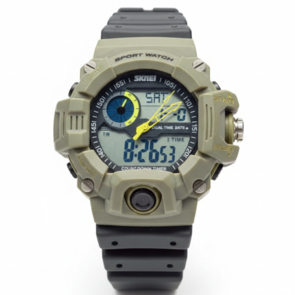 Army Green Dual Display Rugged Sports Watch