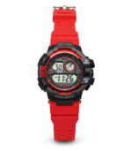 Bold Red Black Dual Display Sports Watch