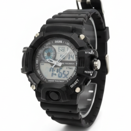 Men's Rugged Black Digital Analog Military Sports Watch