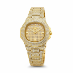 Luxury "Patek Philippe" Style Fully Iced Out Gold Watch - Unisex