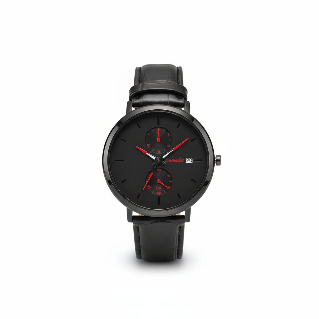 Minimalist Black Dial Leather Strap Casual Watch Minimalist Black Dial Leather Strap Casual Watch