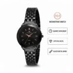 Moonstone Midnight Black Diamond-Set Quartz Watch