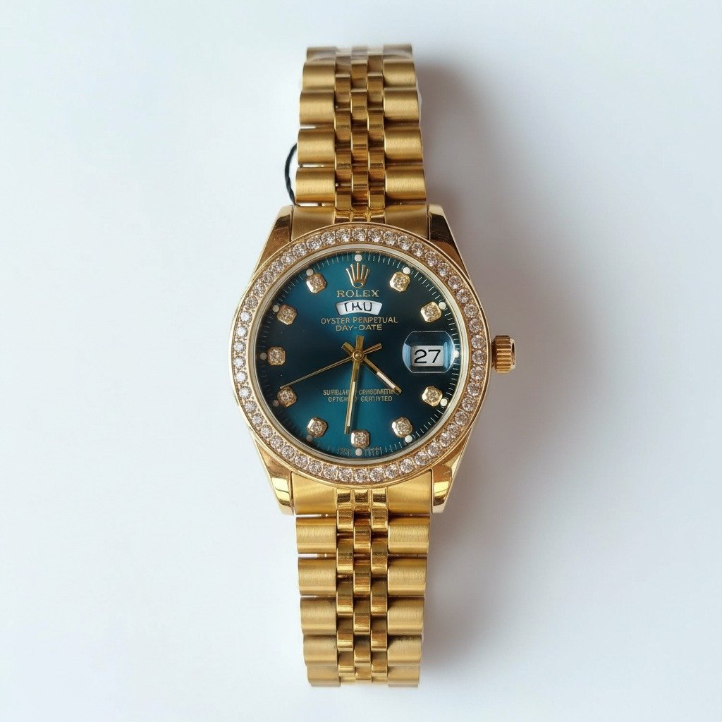 Rolex Oyster Perpetual Day-Date Gold Turquoise Dial Luxury Watch Rolex Oyster Perpetual Day-Date Gold Turquoise Dial Luxury Watch