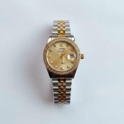 Rolex Day-Date Two-Tone Gold Textured Men's Luxury Watch