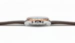Men’s Sporty Rose Gold Bezel Brown Leather Chronograph