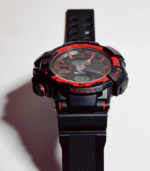 Bold Red Black Dual Display Men’s Sporty Watch