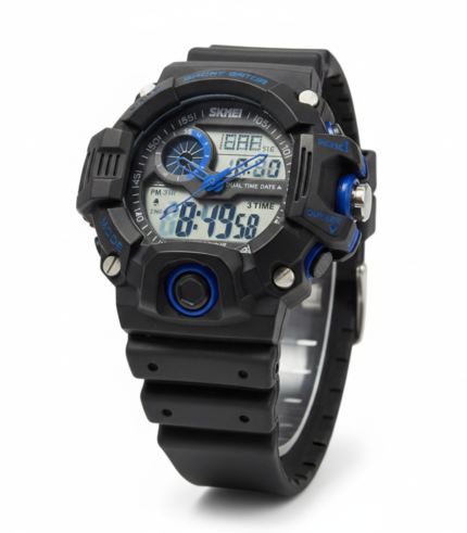 Black Blue Heavy Duty Dual Display Watch