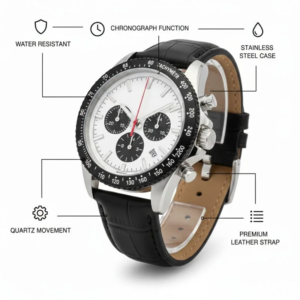 Executive Jet Black Slim Watch | Luxury Glossy Ceramic Design