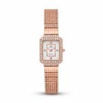 Morisson Luxury Rose Gold Diamond-Encrusted Square Watch for Women