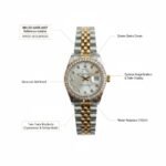 Elegant Two-Tone Rolex Datejust Style Silver Dial Watch