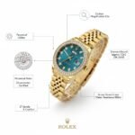 Luxury Golden Rolex Datejust Style Watch with Diamond Bezel