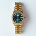 Luxury Golden Rolex Datejust Style Watch with Diamond Bezel