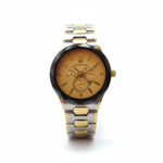 Moonstone Gold Chronograph Black Bezel Men’s Watch