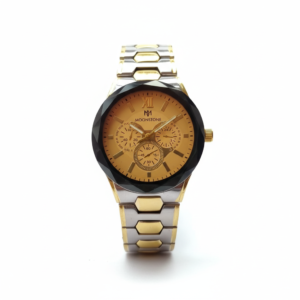Moonstone Gold Chronograph Black Bezel Men’s Watch