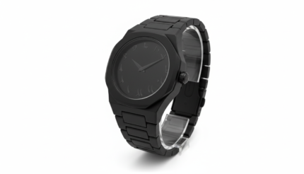 Men’s All Black Stealth Arabic Dial Octagonal Watch