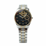Elegant Success Way Black Dial Two Tone Watch