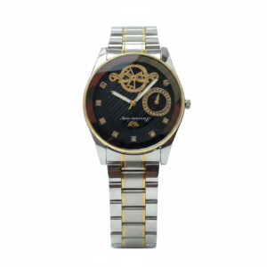 Elegant Success Way Black Dial Two Tone Watch